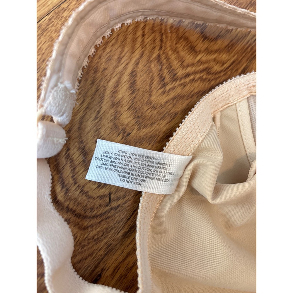 Cabernet Women Beige Full Body Shapewear Underwire Bra Style 8604 Size 36D - Picture 6 of 6
